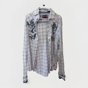 English Laundry Plaid Button-Down Shirt – Men’s 3XL, 100% Cotton